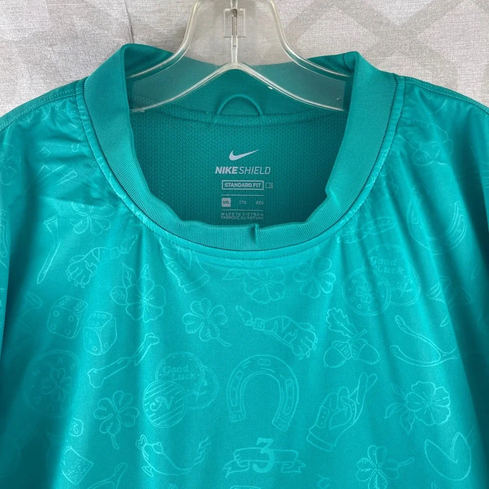 Nike Shield Good Luck‎ Golf Pullover Teal Green Mens XXL CK3771-370